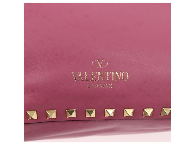 VALENTINO Studs Tote Bag Leder 2way Pink Gold Auth BA13725A Golden - Ansicht 18