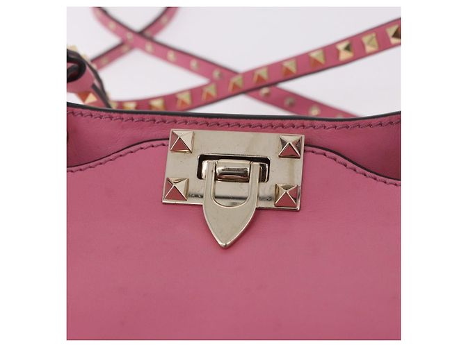 VALENTINO Studs Tote Bag Leder 2way Pink Gold Auth BA13725A Golden - Ansicht 19