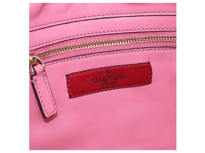 VALENTINO Studs Tote Bag Leder 2way Pink Gold Auth BA13725A Golden - Ansicht 20