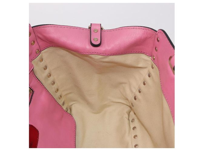 VALENTINO Studs Tote Bag Leder 2way Pink Gold Auth BA13725A Golden - Ansicht 21