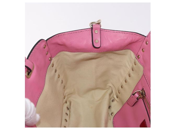 VALENTINO Studs Tote Bag Leder 2way Pink Gold Auth BA13725A Golden - Ansicht 22