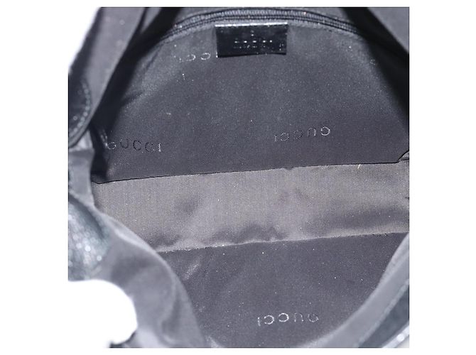 Borsa GUCCI Nylon Nero Argento 001 3734 Auth mr2639 - vista 11
