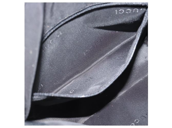 Borsa GUCCI Nylon Nero Argento 001 3734 Auth mr2639 - vista 22