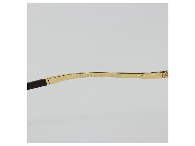 Céline Gafas de sol sin montura CELINE C Macadam Metal Marrón Oro Auth BA14022V Castaño Dorado - vista 11