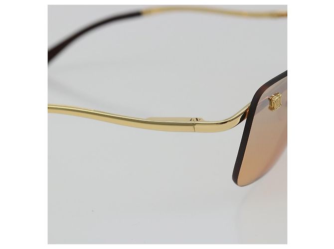 Céline Gafas de sol sin montura CELINE C Macadam Metal Marrón Oro Auth BA14022V Castaño Dorado - vista 14