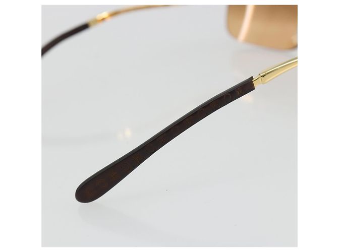 Céline Gafas de sol sin montura CELINE C Macadam Metal Marrón Oro Auth BA14022V Castaño Dorado - vista 15