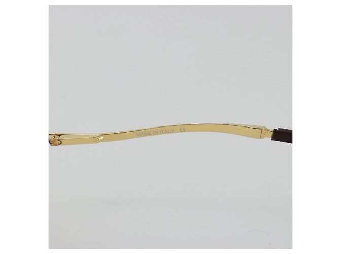 Céline Gafas de sol sin montura CELINE C Macadam Metal Marrón Oro Auth BA14022V Castaño Dorado - vista 16