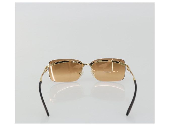 Céline Gafas de sol sin montura CELINE C Macadam Metal Marrón Oro Auth BA14022V Castaño Dorado - vista 2
