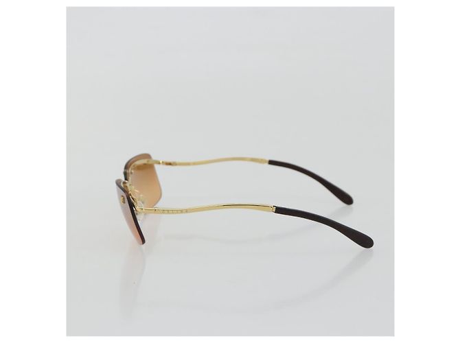Céline Gafas de sol sin montura CELINE C Macadam Metal Marrón Oro Auth BA14022V Castaño Dorado - vista 3
