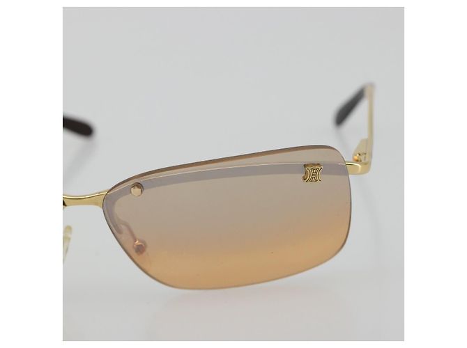 Céline Gafas de sol sin montura CELINE C Macadam Metal Marrón Oro Auth BA14022V Castaño Dorado - vista 7