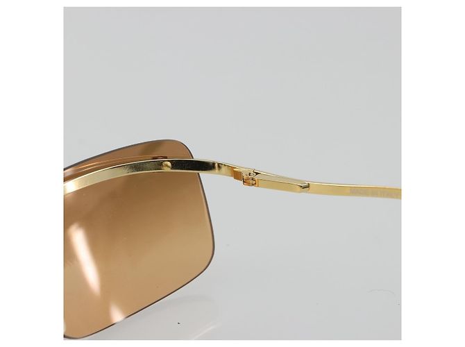 Céline Gafas de sol sin montura CELINE C Macadam Metal Marrón Oro Auth BA14022V Castaño Dorado - vista 9