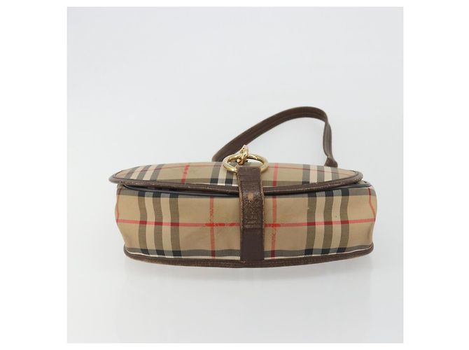 Borsa a Spalla Burberrys Nova Check in Tela Beige e Oro Auth 191050 D'oro - vista 5