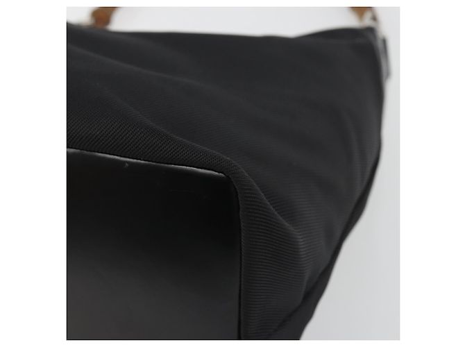 Borsa a mano GUCCI Bamboo in tela nera e argento 000 1956 0531 Auth gh2209A Nero - vista 15