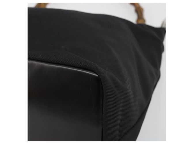 Borsa a mano GUCCI Bamboo in tela nera e argento 000 1956 0531 Auth gh2209A Nero - vista 9