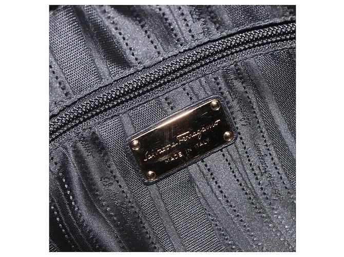 Borsa Salvatore Ferragamo Vala in Pelle Nera e Oro Auth BA13758 Nero D'oro - vista 18