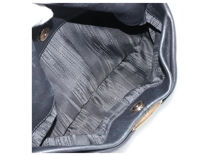 Borsa Salvatore Ferragamo Vala in Pelle Nera e Oro Auth BA13758 Nero D'oro - vista 23