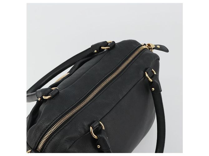 Borsa Salvatore Ferragamo Vala in Pelle Nera e Oro Auth BA13758 Nero D'oro - vista 6