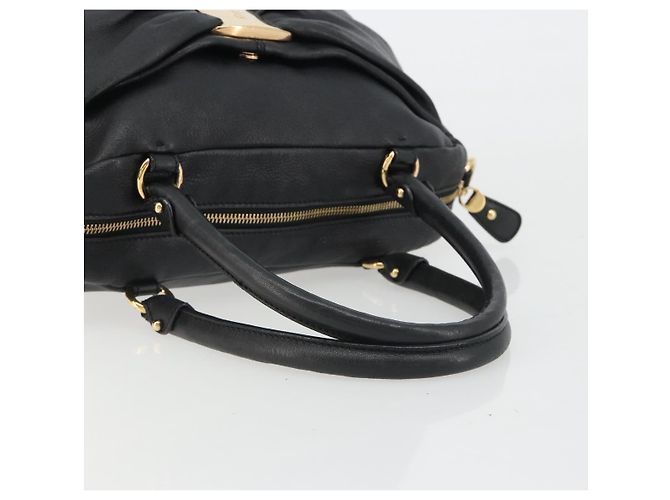 Borsa Salvatore Ferragamo Vala in Pelle Nera e Oro Auth BA13758 Nero D'oro - vista 7