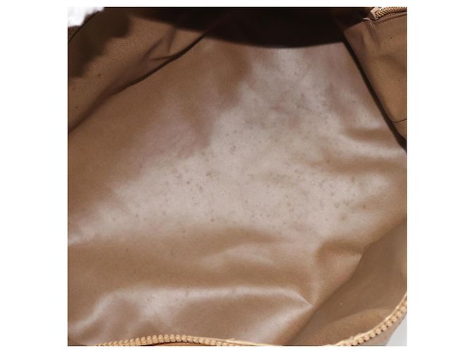 Céline Bolsa CELINE Macadam Canvas PVC Bege Ouro Auth 186674 Dourado - vista 11