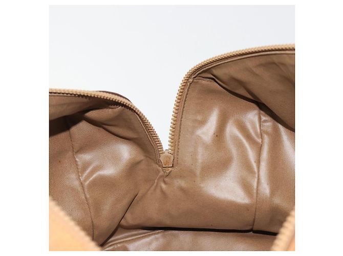 Céline Bolsa CELINE Macadam Canvas PVC Bege Ouro Auth 186674 Dourado - vista 19