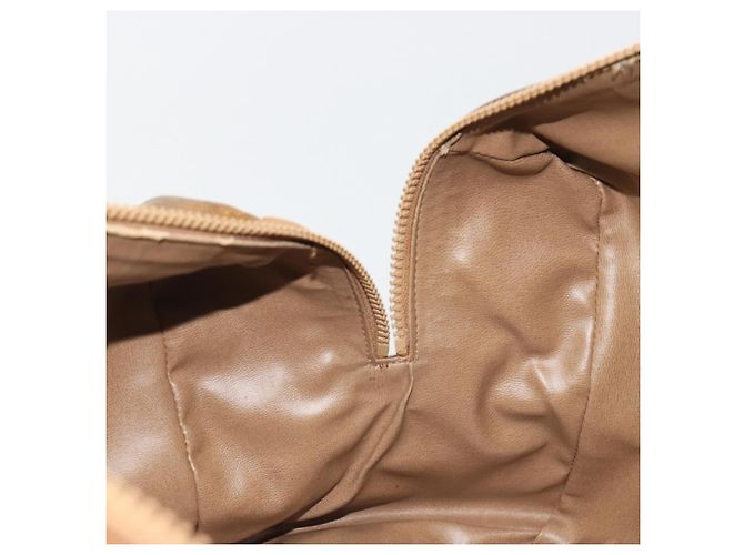 Céline Bolsa CELINE Macadam Canvas PVC Bege Ouro Auth 186674 Dourado - vista 20