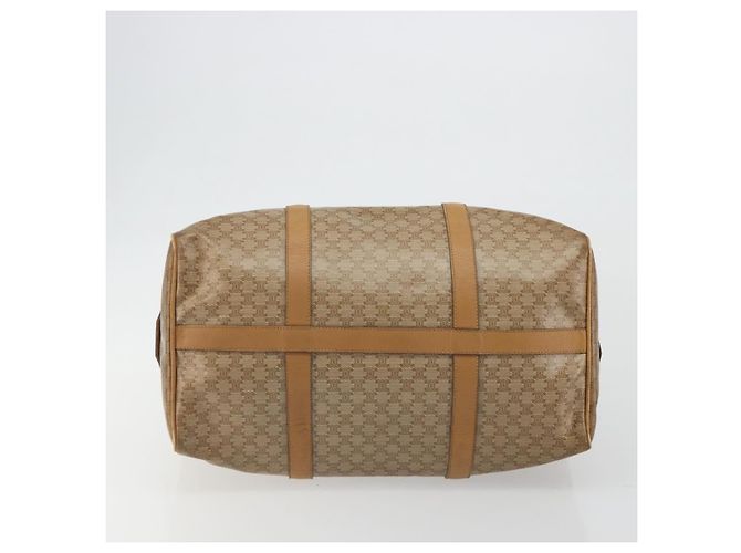 Céline Bolsa CELINE Macadam Canvas PVC Bege Ouro Auth 186674 Dourado - vista 5