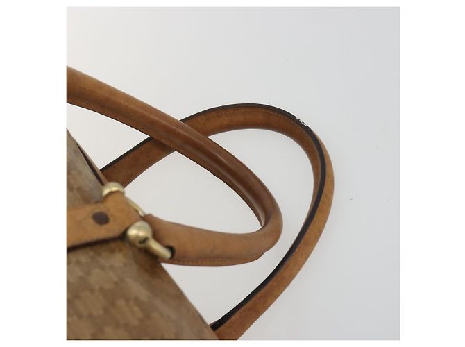 Céline Bolsa CELINE Macadam Canvas PVC Bege Ouro Auth 186674 Dourado - vista 8
