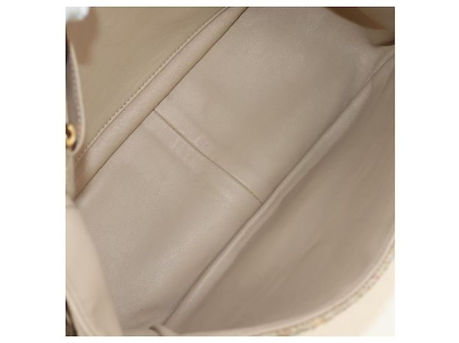 Borsa a Spalla CHANEL 2.55 Tweed Beige Oro CC Auth 189821SAM D'oro - vista 10