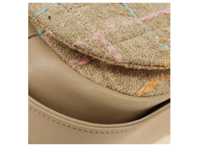 Borsa a Spalla CHANEL 2.55 Tweed Beige Oro CC Auth 189821SAM D'oro - vista 17