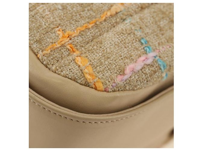 Borsa a Spalla CHANEL 2.55 Tweed Beige Oro CC Auth 189821SAM D'oro - vista 19