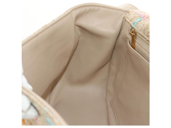 Borsa a Spalla CHANEL 2.55 Tweed Beige Oro CC Auth 189821SAM D'oro - vista 26