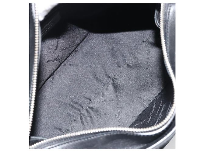 Borsa Salvatore Ferragamo in tela nera e argento autentica gh2223 Nero - vista 11