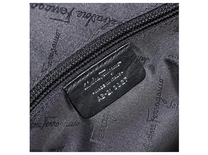 Borsa Salvatore Ferragamo in tela nera e argento autentica gh2223 Nero - vista 12