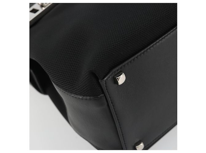 Borsa Salvatore Ferragamo in tela nera e argento autentica gh2223 Nero - vista 14