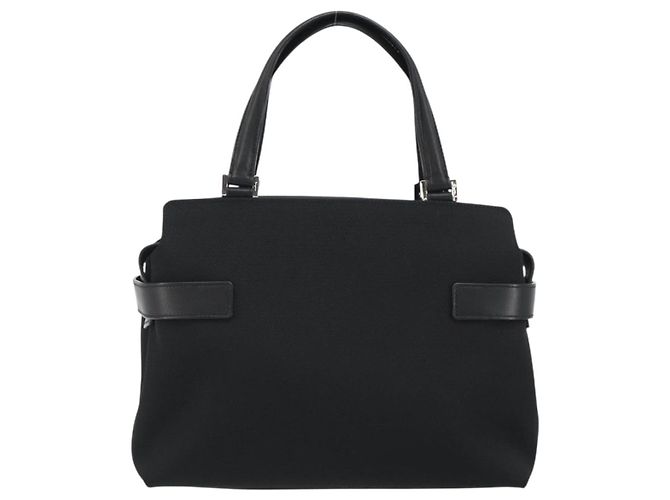 Borsa Salvatore Ferragamo in tela nera e argento autentica gh2223 Nero - vista 2