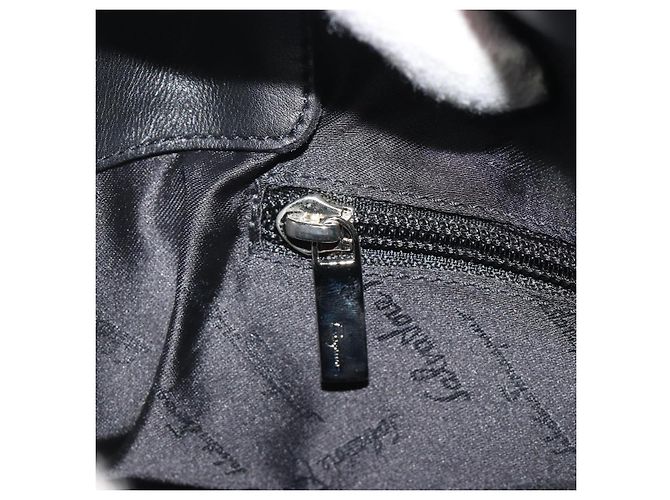 Borsa Salvatore Ferragamo in tela nera e argento autentica gh2223 Nero - vista 20