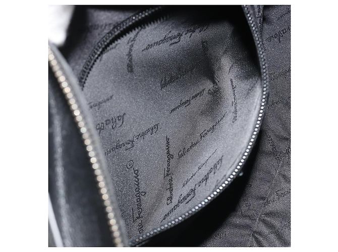 Borsa Salvatore Ferragamo in tela nera e argento autentica gh2223 Nero - vista 21