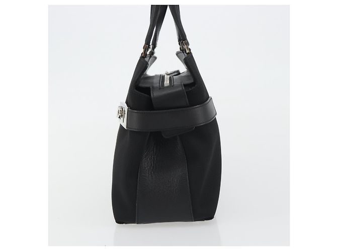 Borsa Salvatore Ferragamo in tela nera e argento autentica gh2223 Nero - vista 3