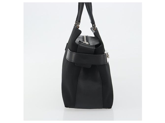 Borsa Salvatore Ferragamo in tela nera e argento autentica gh2223 Nero - vista 4