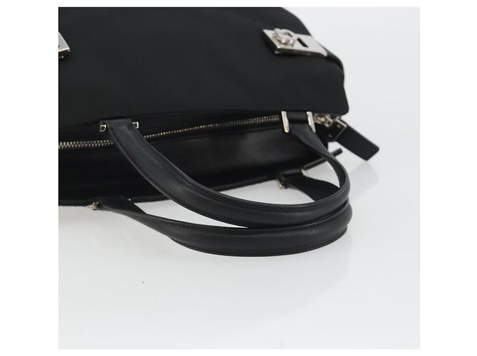 Borsa Salvatore Ferragamo in tela nera e argento autentica gh2223 Nero - vista 7