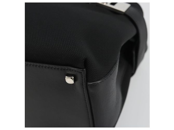Borsa Salvatore Ferragamo in tela nera e argento autentica gh2223 Nero - vista 9