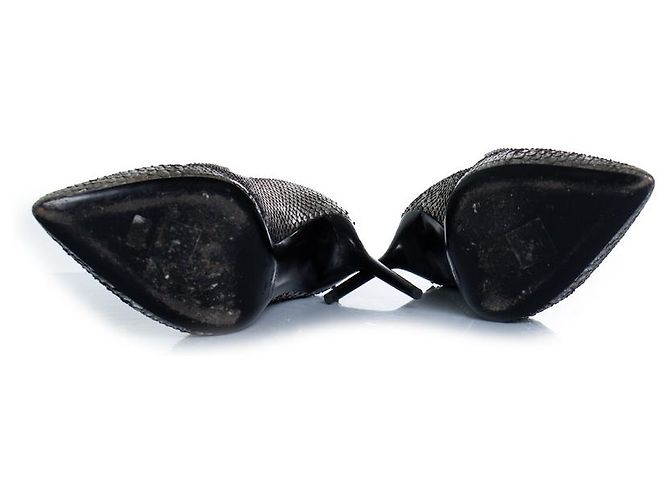 Tom Ford, Metallic-Reißverschluss-Absatzschuhe aus Pythonleder Silber - Ansicht 8