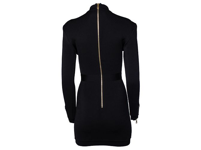 Balmain, abito aderente in maglia elasticizzata nera Nero - vista 3