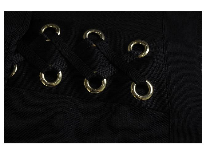 Balmain, abito aderente in maglia elasticizzata nera Nero - vista 6