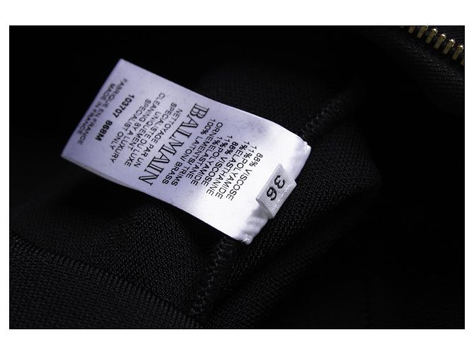 Balmain, abito aderente in maglia elasticizzata nera Nero - vista 7