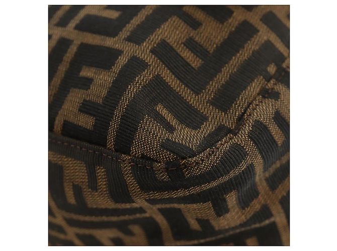 FENDI Zucca Canvas Mamma Baguette Shoulder Bag Black Brown Auth 190478V Marrone Nero - vista 16