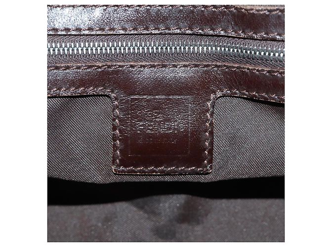 FENDI Zucca Canvas Mamma Baguette Shoulder Bag Black Brown Auth 190478V Marrone Nero - vista 21