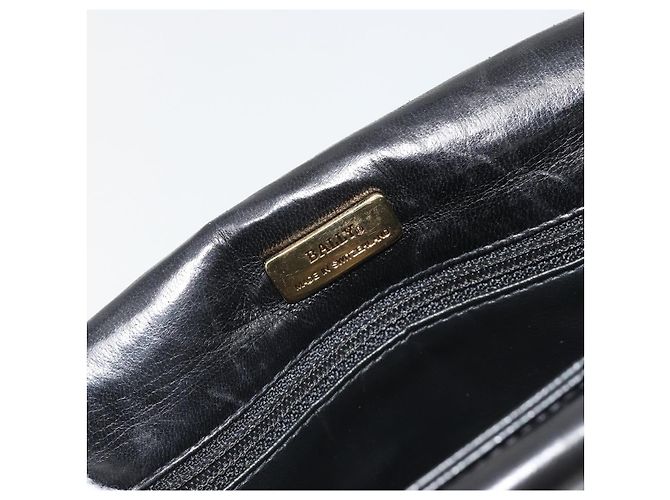 Borsa a Spalla con Catena BALLY in Pelle Nera e Oro Auth 190641A Nero D'oro - vista 11
