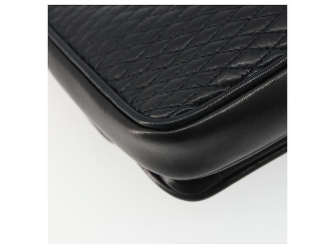 Borsa a Spalla con Catena BALLY in Pelle Nera e Oro Auth 190641A Nero D'oro - vista 16