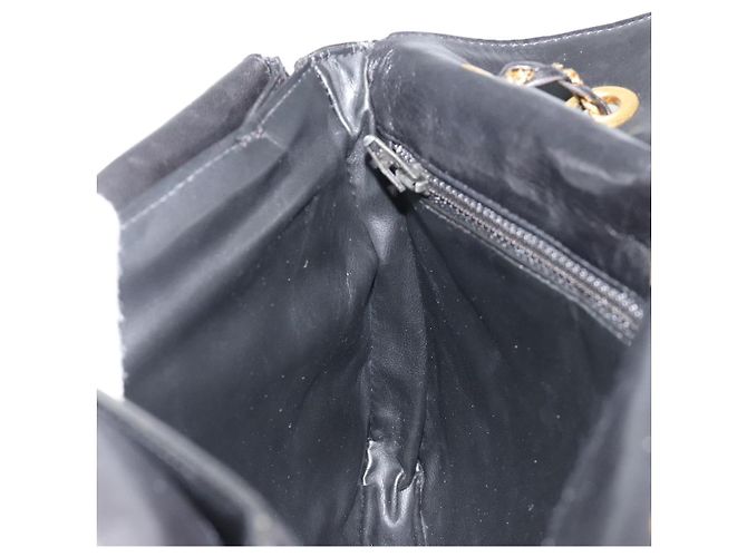 Borsa a Spalla con Catena BALLY in Pelle Nera e Oro Auth 190641A Nero D'oro - vista 19